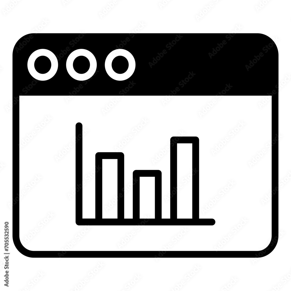 Sticker web analytics solid glyph icon