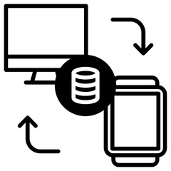 Shared Database Server solid glyph icon