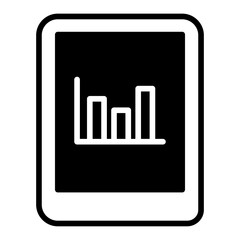 Tablet Analytics solid glyph icon