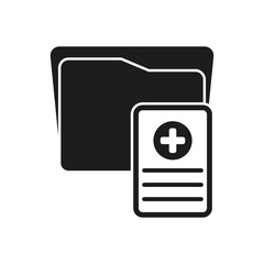 Medical folder and document icon. Vector illustration. EPS 10.