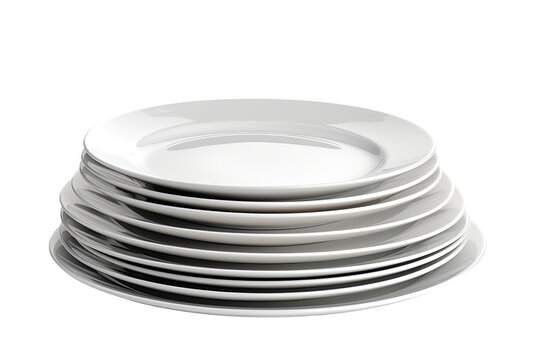 Simple Plates Image for Dining Isolated on Transparent Background