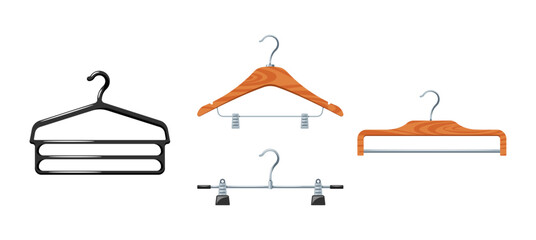 Set Of Hangers, Sleek And Sturdy, Designed For Organized Closets. Made From Durable Materials, Maximize Closet Space
