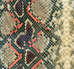 Snake skin leather textured reptile print. Pyton animal leather background. 