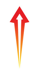 orange-red up arrow sign. up arrow sign. very fast arrow sign