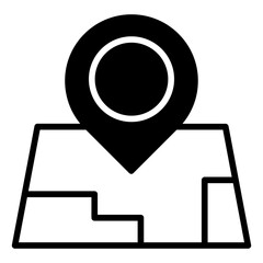 Map solid glyph icon