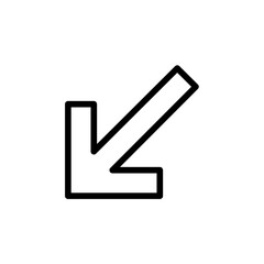 lower left arrow solid glyph icon