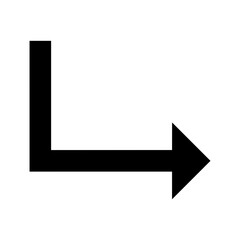 Turn Down Right arrow solid glyph icon