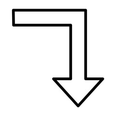 Turn left up down solid glyph icon