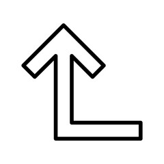 Turn left up arrow solid glyph icon