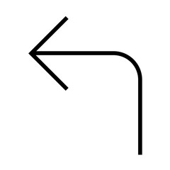 Turn up left arrow solid glyph icon