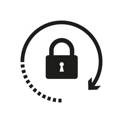 Lock reload icon. Reset password symbol. Vector illustration. EPS 10.