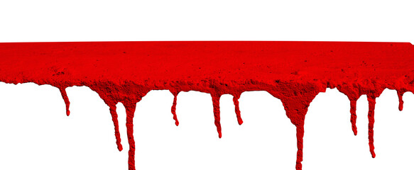 Abstract red paint drip border isolated