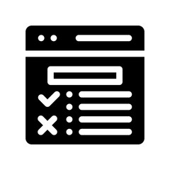 online test glyph icon