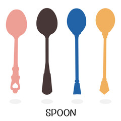 Set of spoons icon sign on white background vector.
