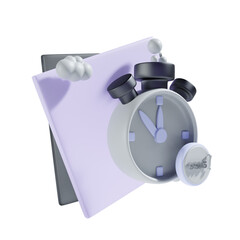 time out with square background 3d icon