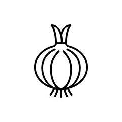 Onion outline icons, minimalist vector illustration ,simple transparent graphic element .Isolated on white background