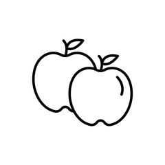 Apple fruit outline icons, minimalist vector illustration ,simple transparent graphic element .Isolated on white background