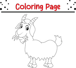 Obraz na płótnie Canvas Coloring pages goat eating grass