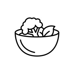 Salad outline icons, minimalist vector illustration ,simple transparent graphic element .Isolated on white background