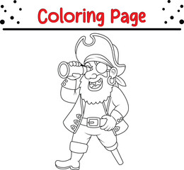 Coloring pages pirate captain for kids