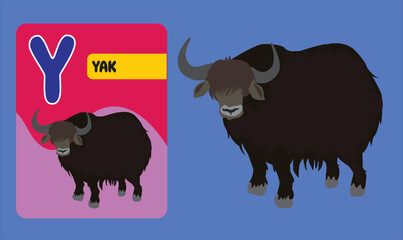 Alphabet cards for kids. Educational preschool learning ABC card with animal and letter cartoon vector illustration set. Flashcards with cute characters and english words placed in alphabetical order.