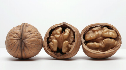 Walnuts in various stages of opening.