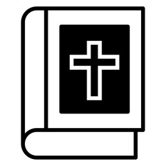 Bible book solid glyph icon
