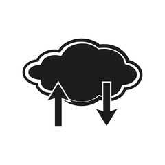 Cloud icon. Arrows download symbol. Vector illustration. EPS 10.