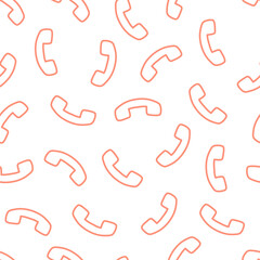 Seamless pattern with pink phone