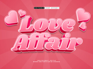 love affair 3d editable text effect for valentines day