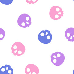 Seamless pattern with colorful halloween skull