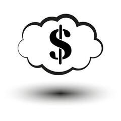 Dollar service cloud computing icon. Vector illustration. EPS 10.