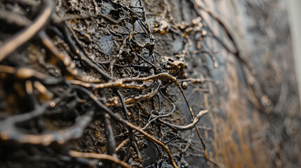 Fototapeta premium Texture in grunge style. Black and gold color 