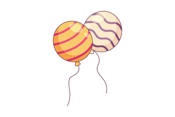 New Year Balloon Sticker Design