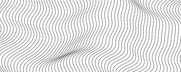 Halftone monochrome background with flowing dots