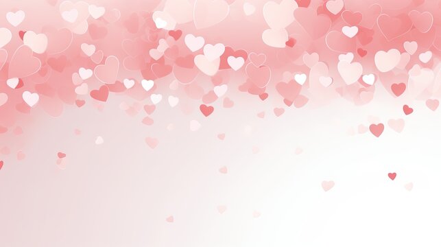 Pink background with hearts, valentine day special. Created with Ai