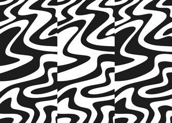 Abstract black and white background with wavy and curly lines pattern. Background set