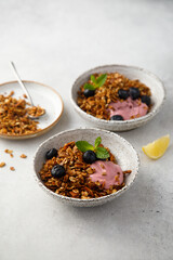Granola bowl with yogurt and berries
