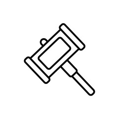 Hammer outline icons, minimalist vector illustration ,simple transparent graphic element .Isolated on white background