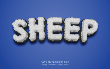 Sheep 3D editable text style effect