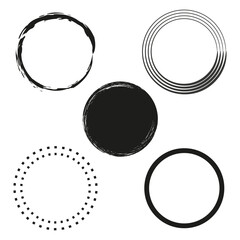 Set of grunge circles. Vector illustration. EPS 10.