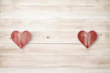Two hearts white background, Valentines day special. Created with Ai