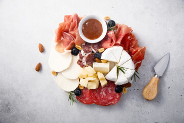 Cheese and meat platter