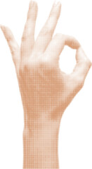 Obraz premium womans well-groomed hand shows OK sign, isolated on white background