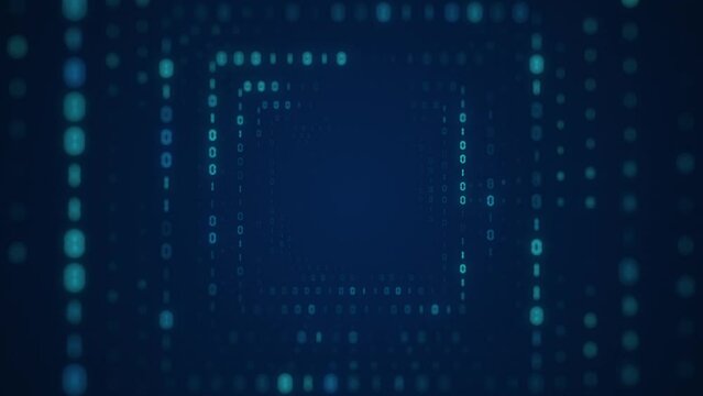 Tunnel digital code blue background