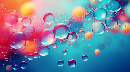 background with bubbles, Colourful bubbles background. Soap Sud Bubbles Water. An artful colorful background with bubbles. Abstract background. - obrazy, fototapety, plakaty