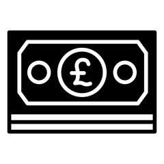 Pound Money solid glyph icon