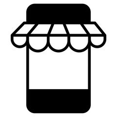 Mobile store solid glyph icon
