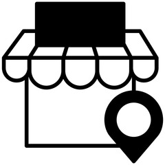 Fototapeta premium Shop Locator solid glyph icon