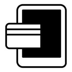 Tablet banking solid glyph icon